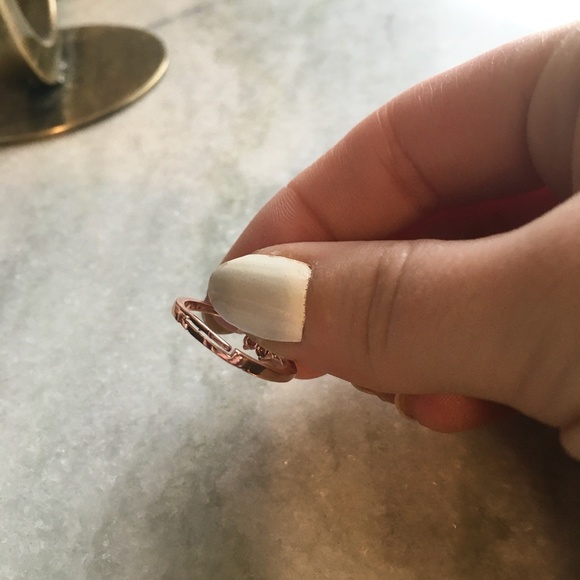 Sterling Silver Paw Print Stone Rose Gold  Ring - Picture 6 of 7